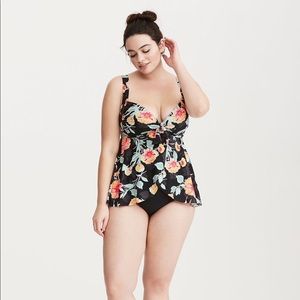 Torrid Floral Babydoll Demi Swim Too